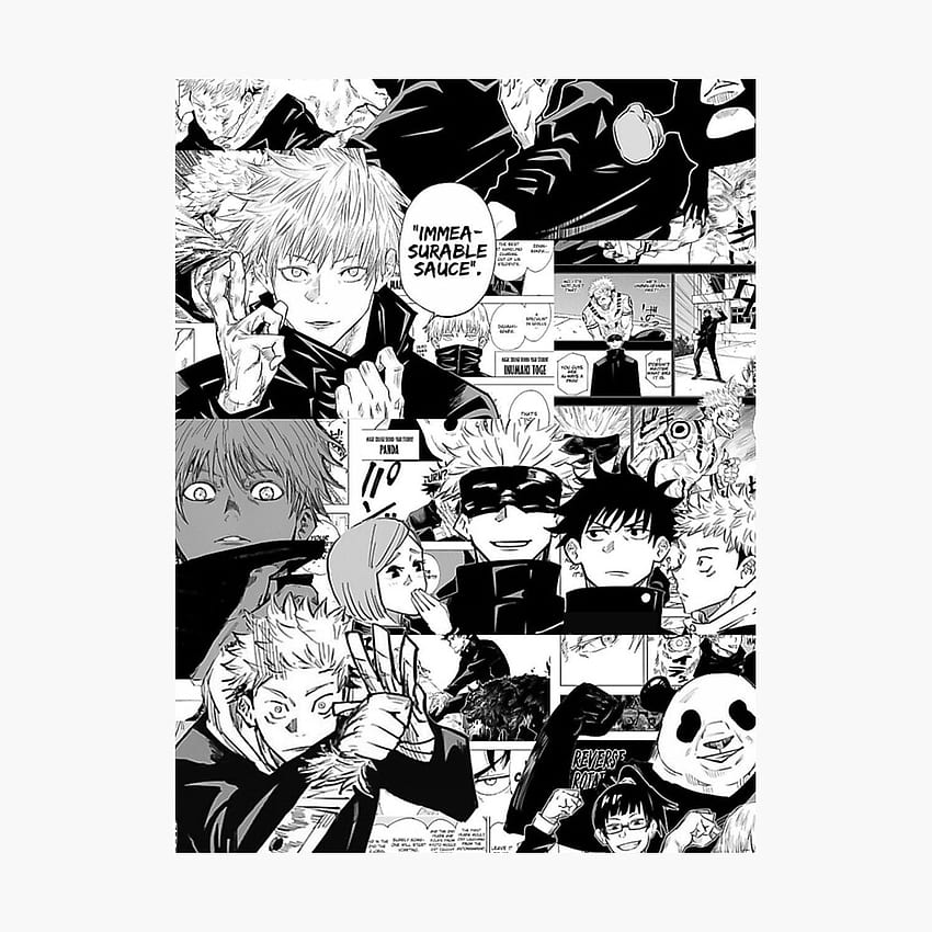 Jujutsu Kaisen Manga Collage Графичен печат, Jujutsu Kaisen Collage HD тапет за телефон