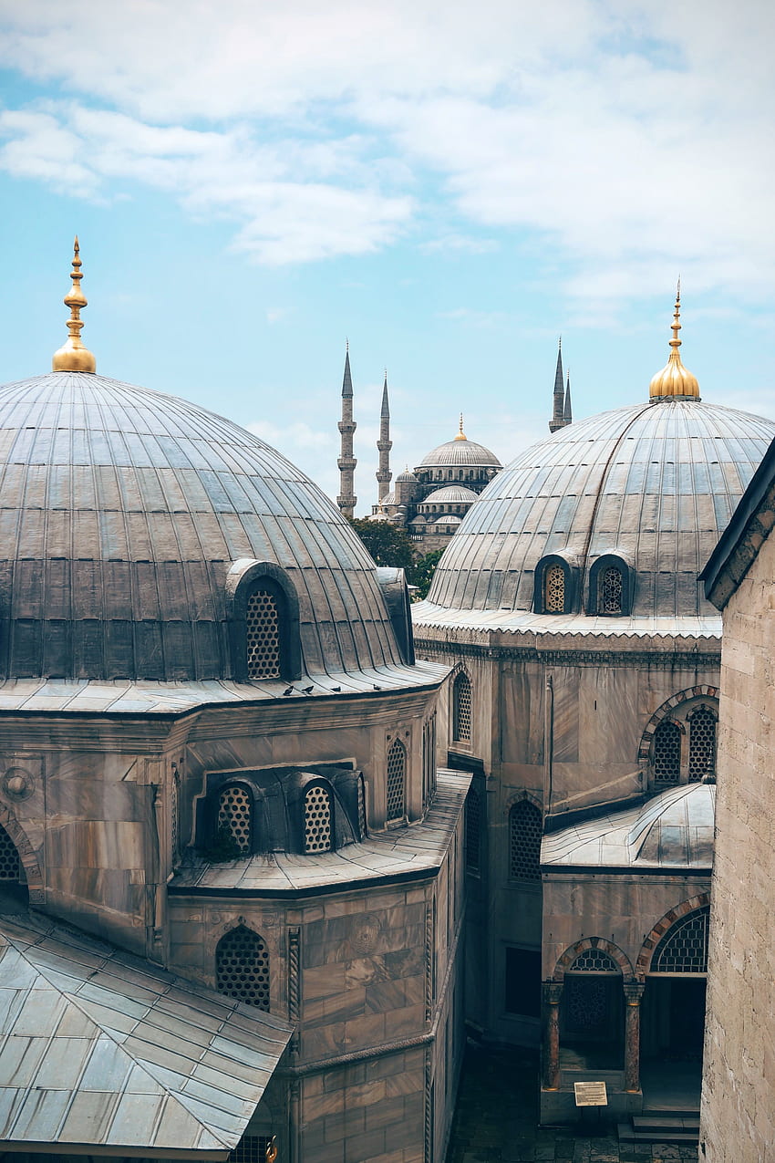 Weiße und graue Betontempel, Türkei, Moschee, Istanbul, islamisch HD-Handy-Hintergrundbild