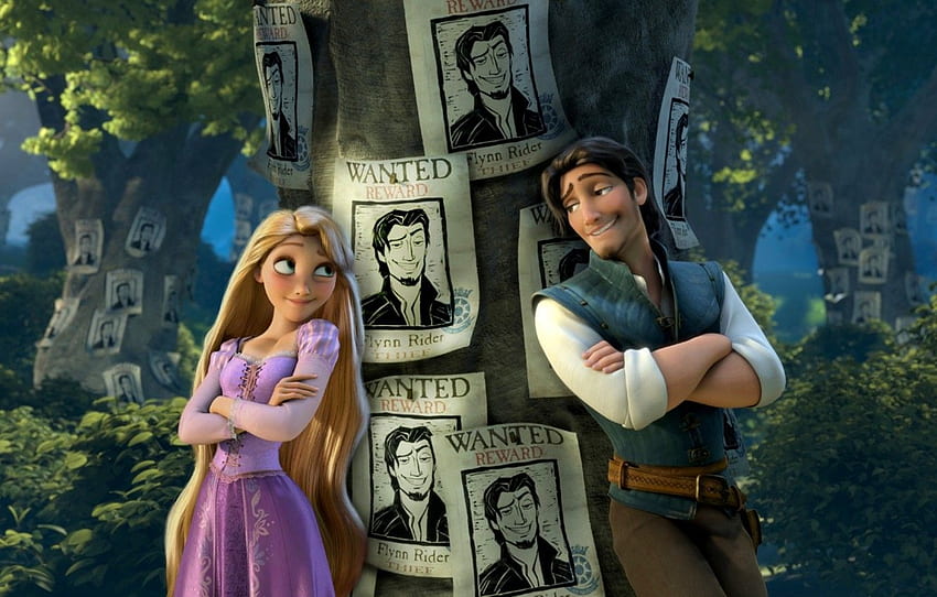 Forest, hair, Rapunzel, Princess, the robber, ads, Tangled, Complicated  story, Flynn, Rapunzel, Flynn, the movie, search, Wanted for , section  фильмы HD wallpaper | Pxfuel