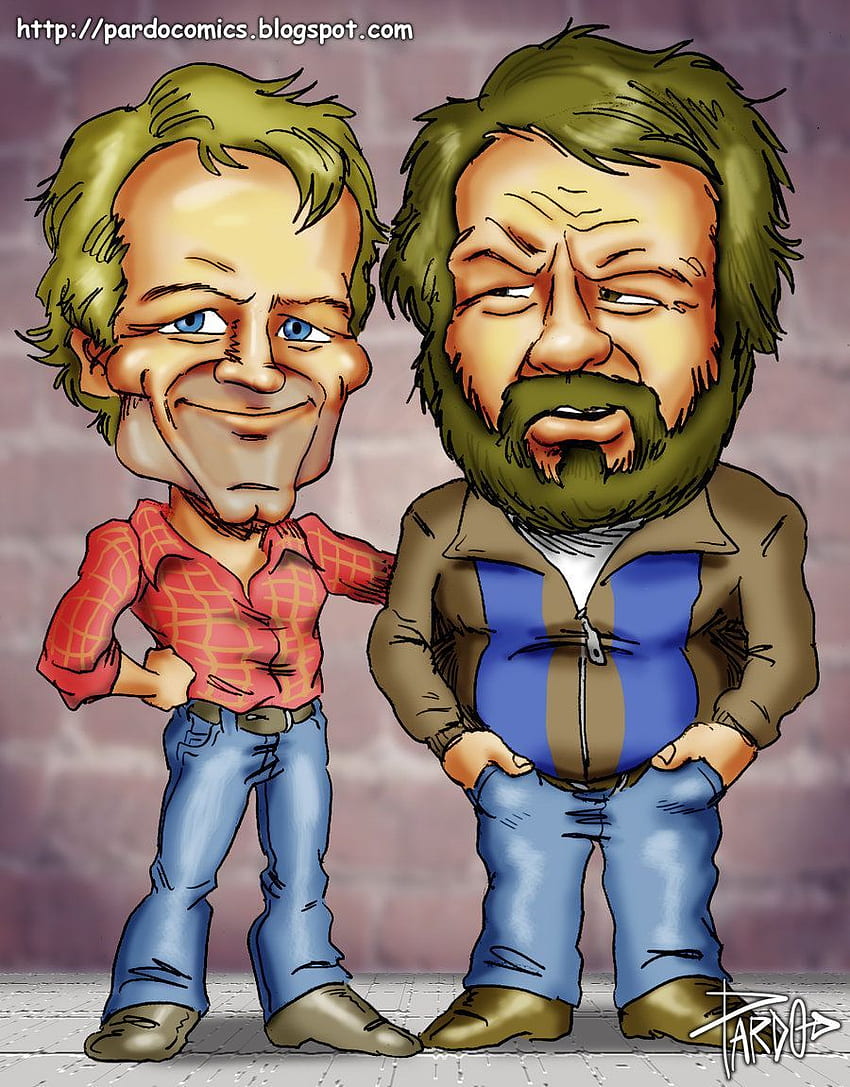 Bud Spencer & Terence Hill von Pardoc. Terence Hill, Lustige Karikaturen, Karikaturen HD-Handy-Hintergrundbild