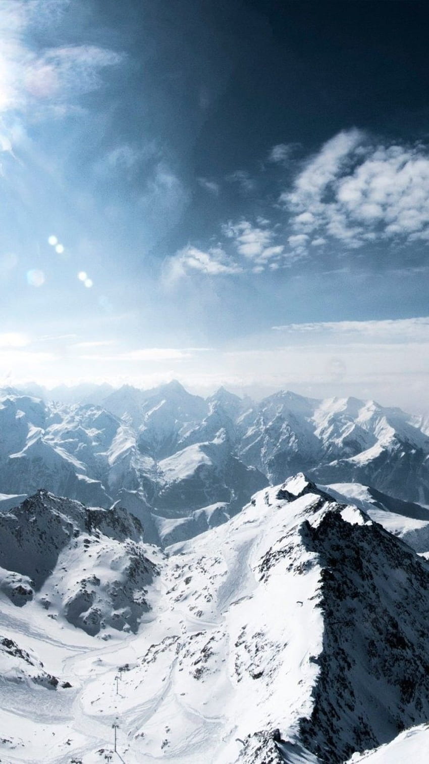 Snowy Mountains-Telefon HD-Handy-Hintergrundbild