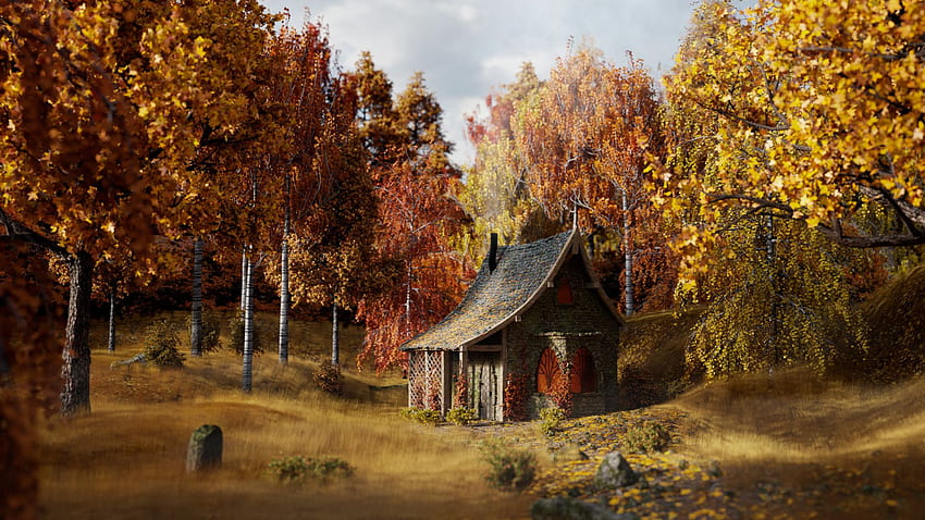 Autumn Cottage By Oskari Friman Imaginarydwellings Hd Wallpaper Pxfuel