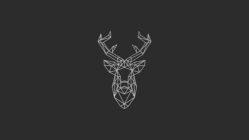 Deer polygon [] :, Black Deer HD wallpaper