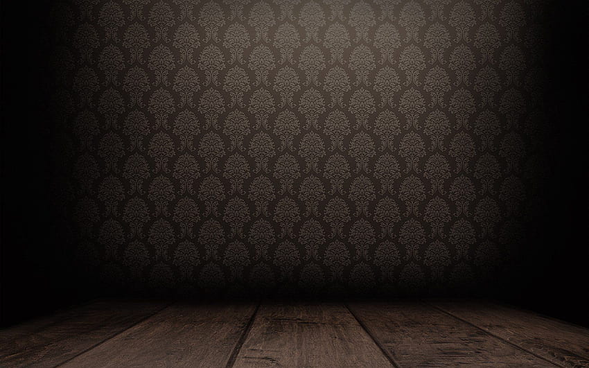 Bodenmuster braun leerer Raum Dunkel Ruhe Hintergrund dunkler Schärfentiefe Manipulation Holzboden Brennen Perspektive . HD-Hintergrundbild