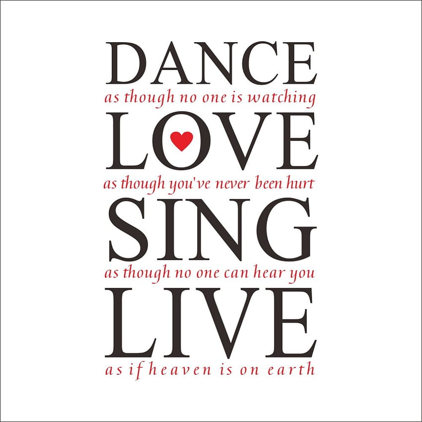 Wall Sticker Dance Love Sing Live Art Quotes 8260 Bedroom Living room Decal Home Decor . decor . wall stickerwall stickers dance - AliExpress HD phone wallpaper