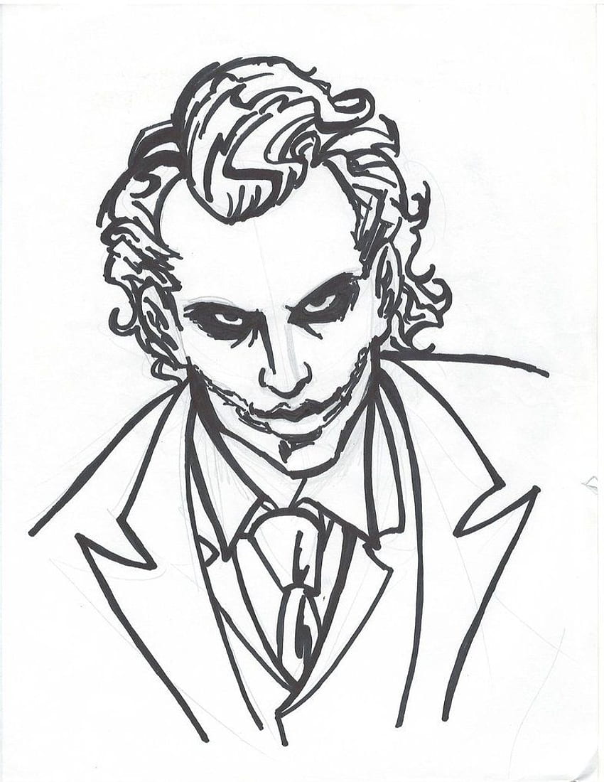 Easy Joker Pencil Drawing, HD Png Download - vhv