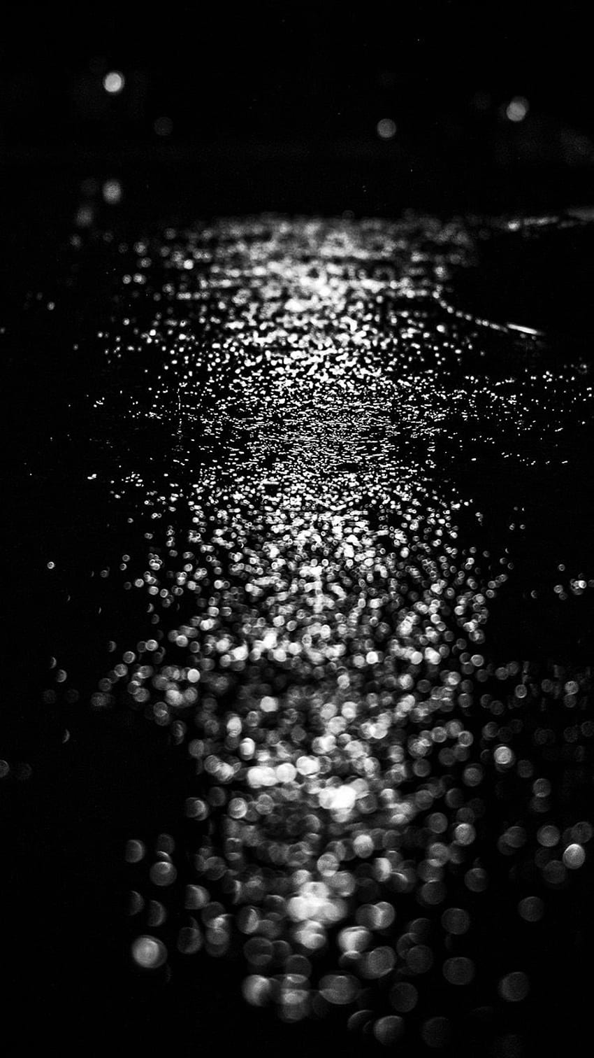 After Rain Drop Street Dark Night Bokeh Bw, Black Rain HD phone wallpaper