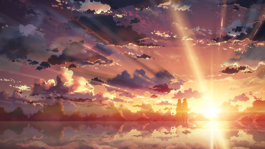 Anime Sunset Blue Pink Clouds Sky HD Anime Wallpapers  HD Wallpapers  ID  87733