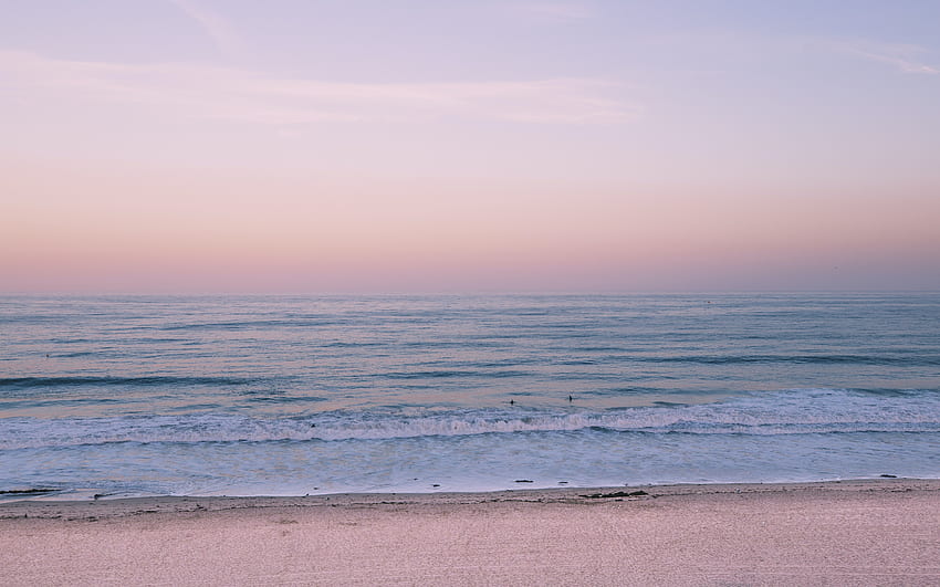 pastel , sky, body of water, horizon, sea, ocean, Pastel Wave HD wallpaper