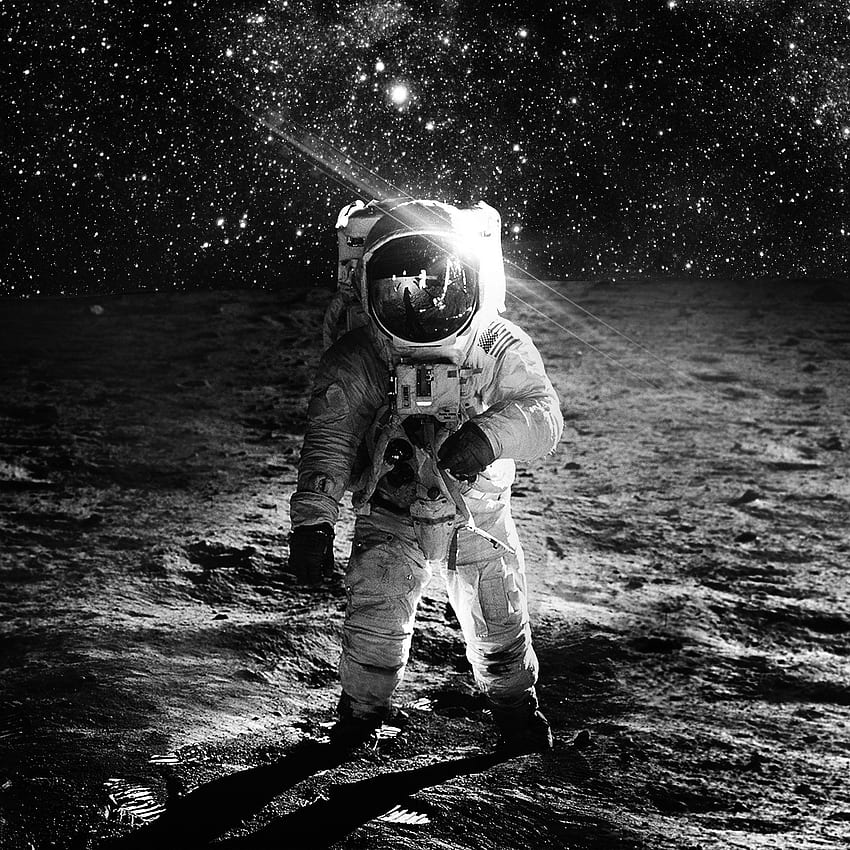 Astronaut Space Art Moon Dark Bw iPad Air, Astronaut Black and White HD phone wallpaper