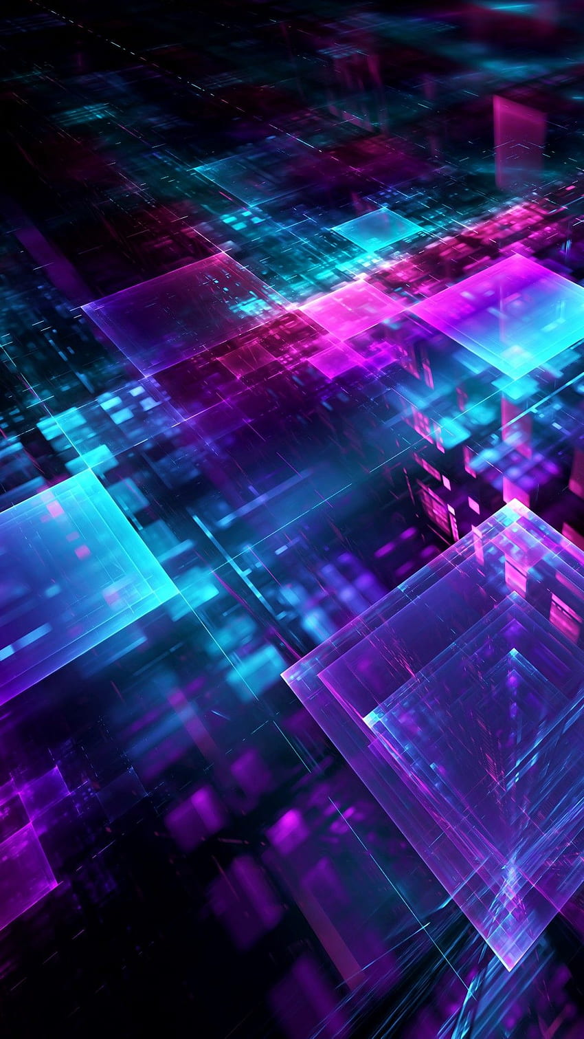 Cubes, Grid, Colorful, Neon lights, 3D, , , Abstract,. for iPhone, Android, Mobile and HD phone wallpaper