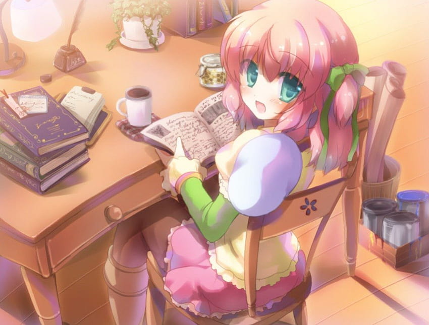Anime girl studying HD wallpapers | Pxfuel
