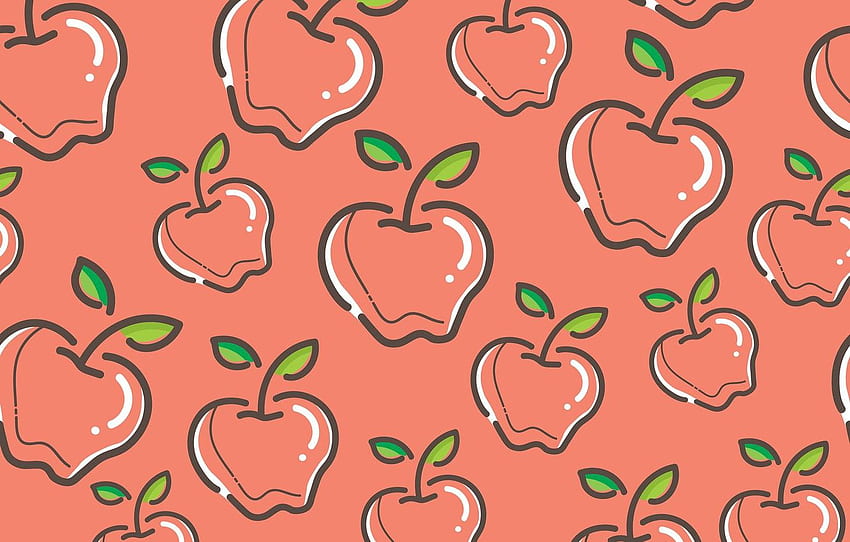 background, apples, texture, coral for , section текстуры HD wallpaper