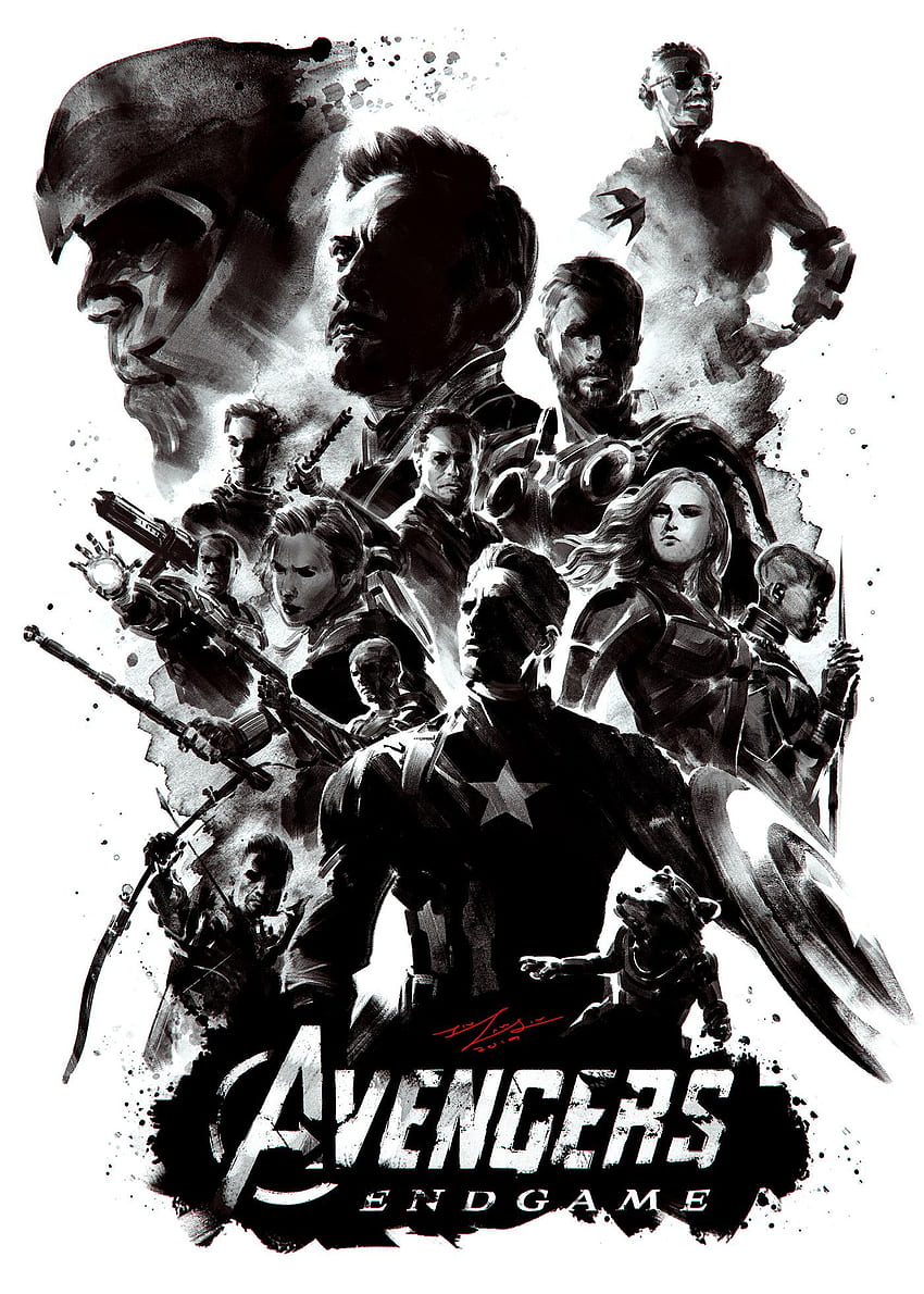 Amazing Avengers Endgame Phone, Avengers Black and White HD phone wallpaper