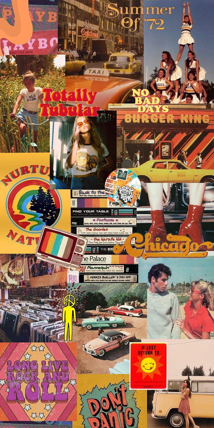 vibraciones de los 70. Teléfono vintage, Estética, iPhone vintage, 70s Collage fondo de pantalla del teléfono