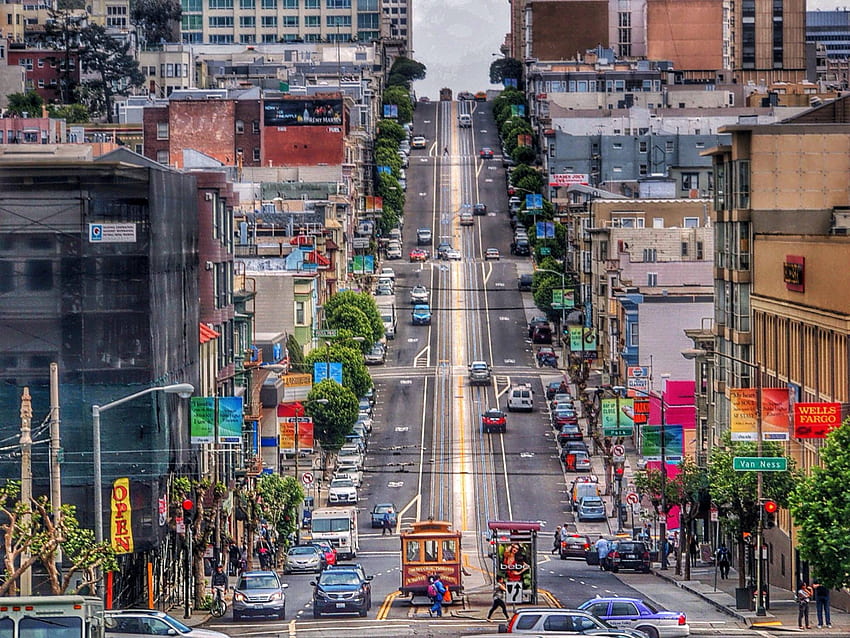 San Francisco Hilly Streets , Background HD wallpaper