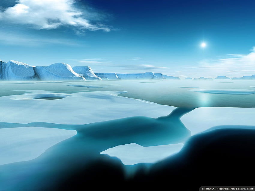 北極、北極の夕日 高画質の壁紙