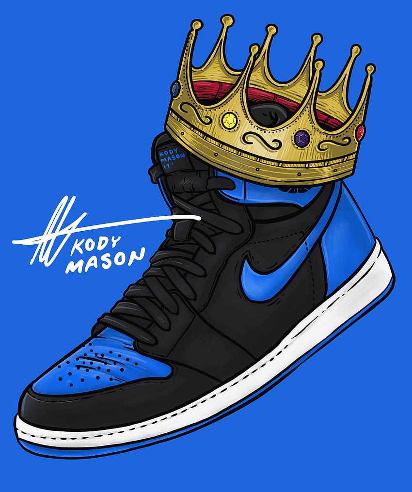Маратонки Art - Jordan - Royal 1 - Royal Blue : От Kody Mason. Маратонки арт, Nike арт, маратонки HD тапет за телефон