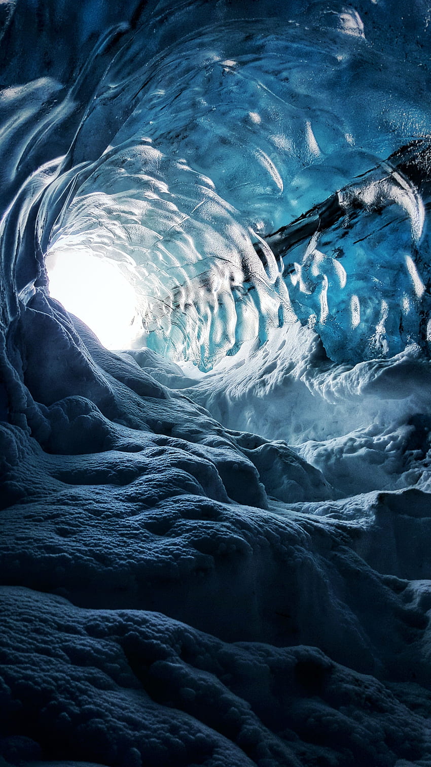 Islandia, Natura, Lód, Śnieg, Jaskinia, Jaskinia Lodowa Tapeta na telefon HD