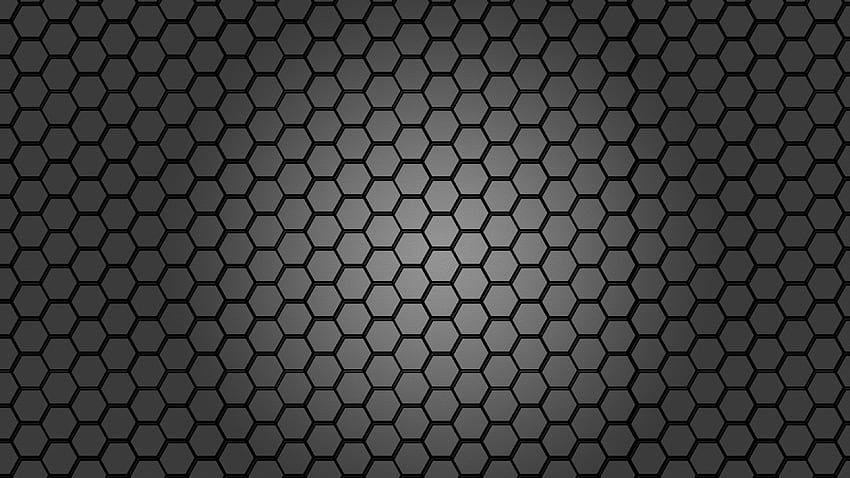 Black hexagon texture, abstract HD wallpaper