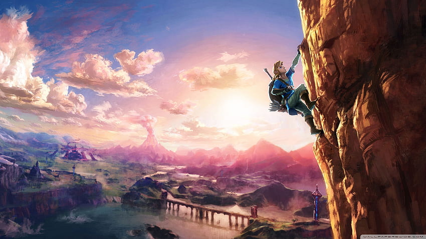 The Legend of Zelda Breath of the Wild Link ❤, Rock Climbing HD wallpaper