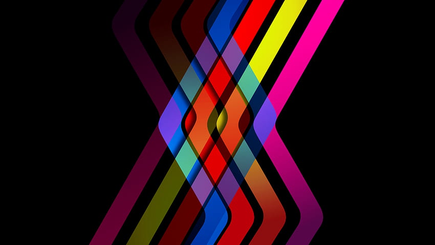 Linien-Streifen-Kreuzung, abstrakte, farbenfrohe Kunst HD-Hintergrundbild