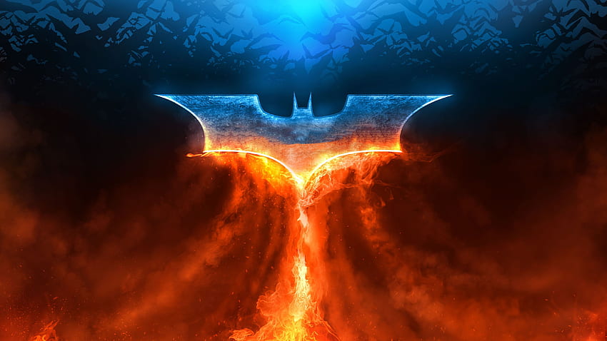 Batman Fire Rise Logo superheroes , logo , - , batman , wal. Batman , Logo , Creative graphics, Fire Knight HD wallpaper