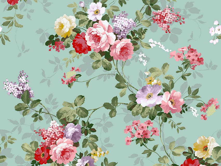 Latar Belakang Pola Bunga Putih Biru, Warna, Bunga, Pola, Merah Muda, Merah, Templat Putih, Bunga Sederhana Wallpaper HD