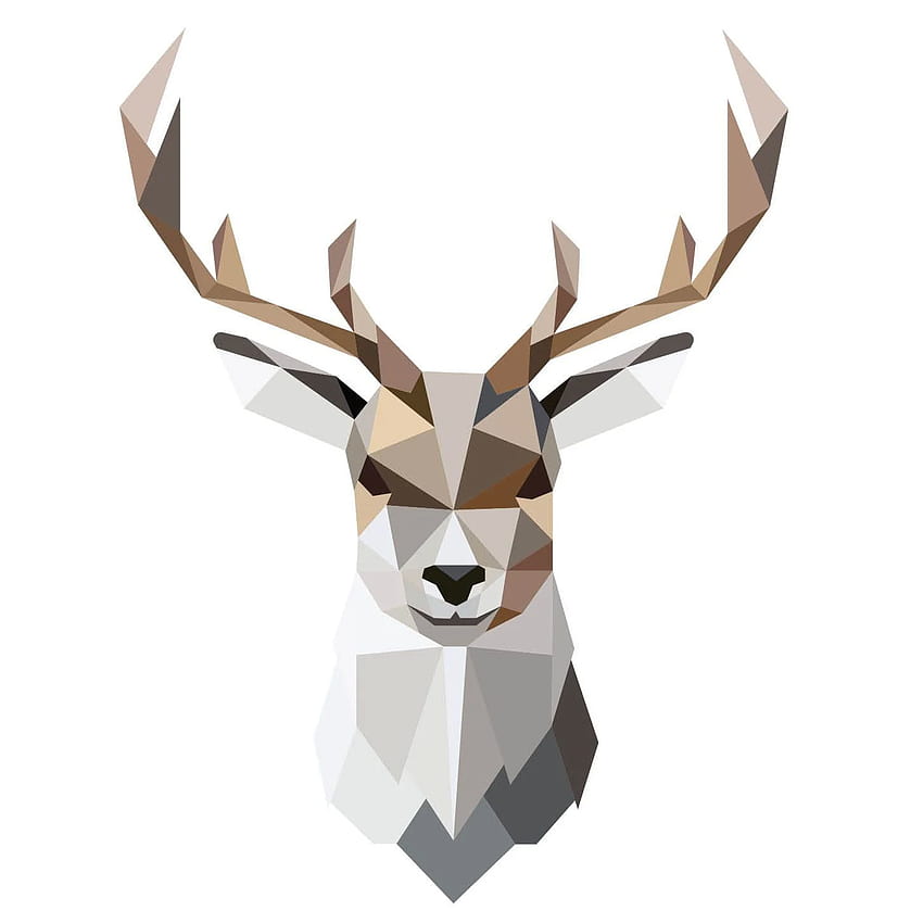 Poster Fauna selvatica geometrica. Cervo rosso, disegno di cervo Sfondo del telefono HD