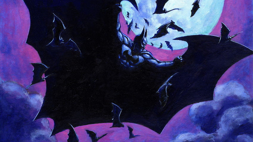 Batman Fly, Superheroes, , , Background, and, Purple Batman HD wallpaper