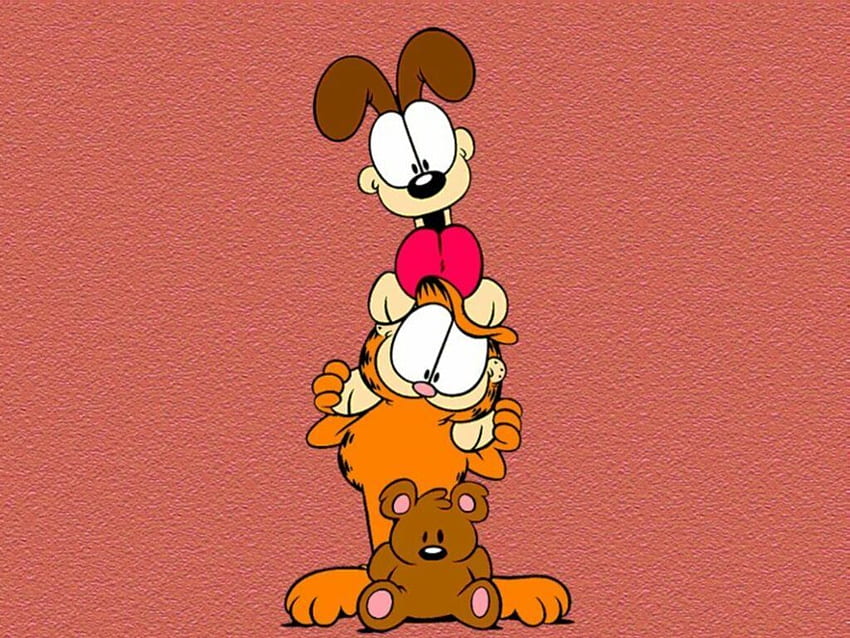 Garfield Odie Y El Oso De Peluche 1024×768 - Garfield fondo de pantalla
