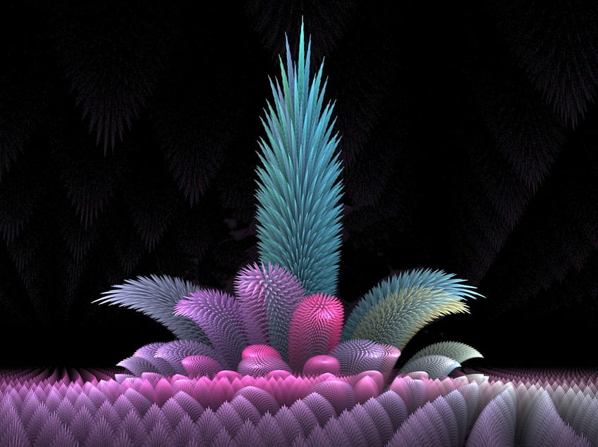 Pineapple, colors, fractal HD wallpaper