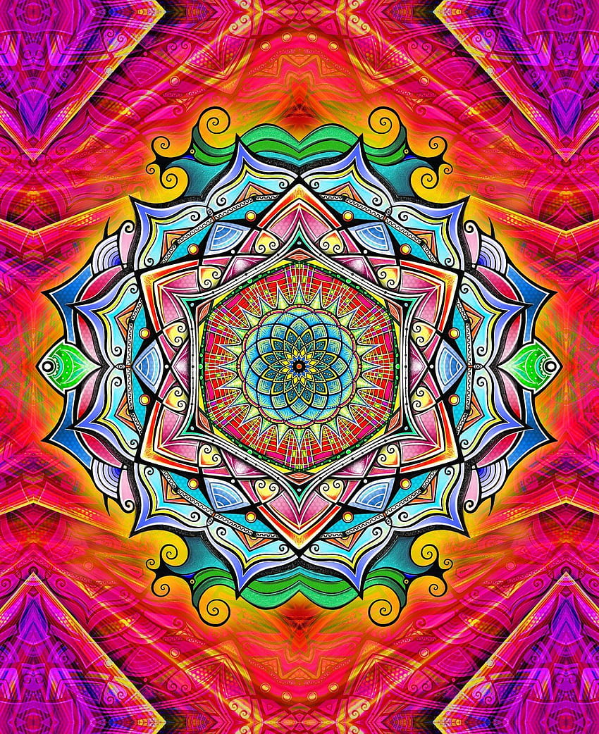 Colorful Mandala Background. Background, Colorful Mandala Pattern HD phone wallpaper