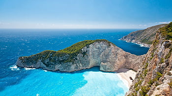 Amazing Greek Beach, greece, mediterranean, greek, holiday, clear, bonito,  zakynthos, HD wallpaper