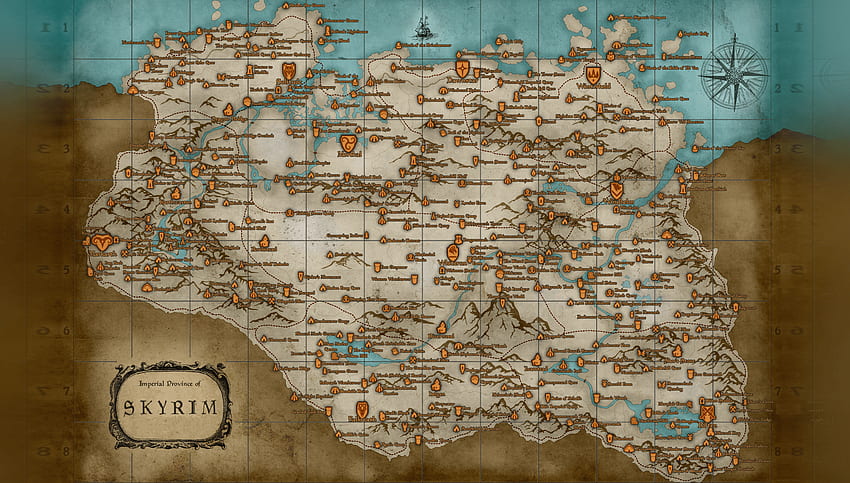 Skyrim map () : skyrim HD wallpaper