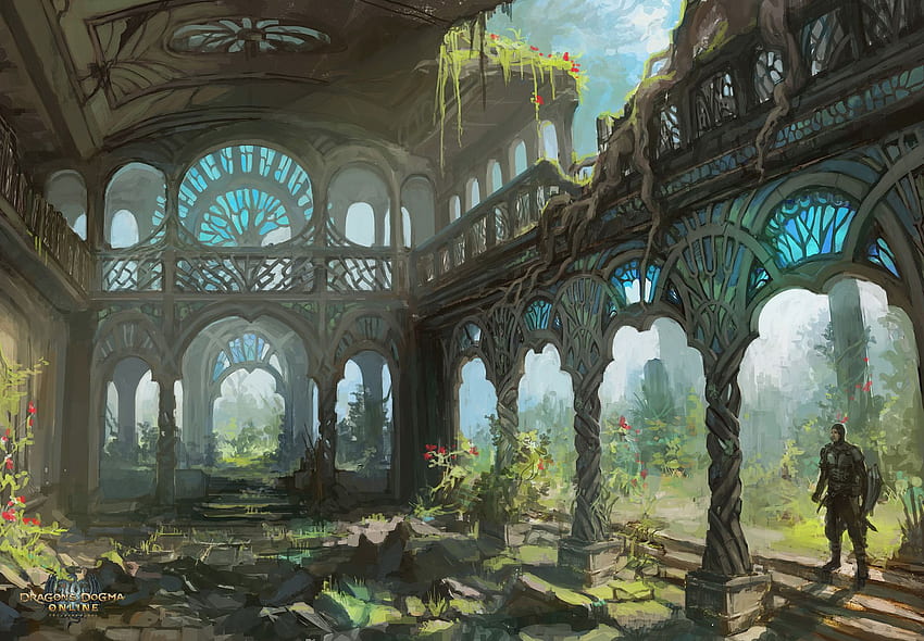 ArtStation - Dragon's Dogma Online: Elven City, Marthe Jonkers. Fantasy landscape, Elven city, Fantasy city HD wallpaper