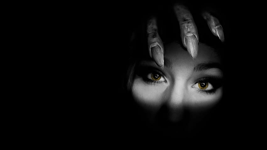 Scary Face Black Background, Scary Girl HD wallpaper