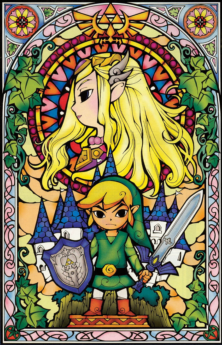 La leyenda de Zelda: Wind Waker, Toon Link y Toon Princess fondo de pantalla del teléfono