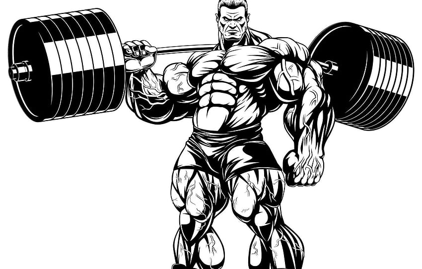 pose, figure, art, muscle, muscle, rod, muscles, press, Bodybuilding Art HD wallpaper