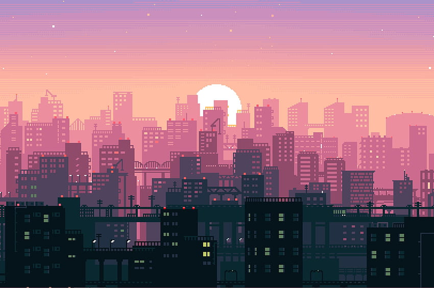 Bit Sunset []. Pixel Art Background, Aesthetic , Pixel Computer HD wallpaper