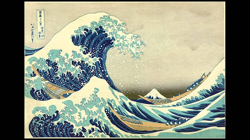 Art Bros: The Great Wave край Канагава (Кацушика Хокусай), The Wave Japanese Painting HD тапет