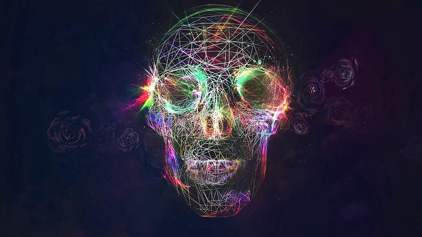 Abstract, Background, Bright, Skull HD wallpaper