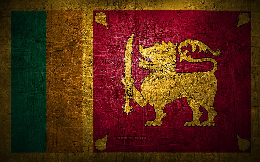 스리랑카 금속 깃발, 그런지 아트, 아시아 국가, 스리랑카의 날, 국가 상징, 스리랑카 국기, 금속 깃발, 스리랑카 국기, 아시아, 스리랑카 국기, 스리랑카 HD 월페이퍼