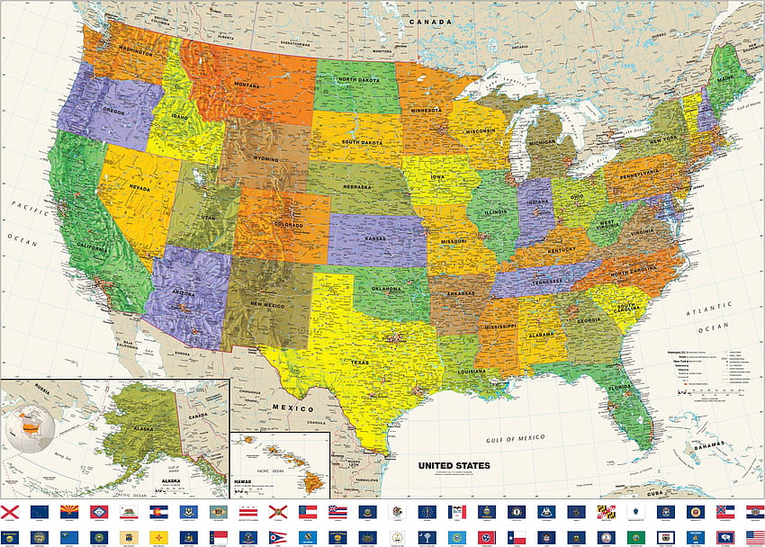 Mapa de EE. UU., Mapa de EE. UU. fondo de pantalla