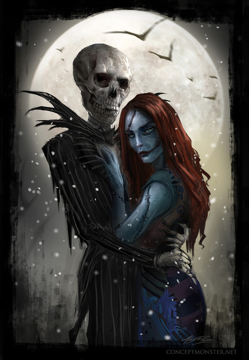 Download A Painting Of A Woman And A Skeleton Wallpaper  Wallpaperscom
