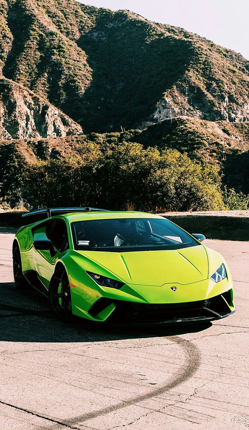 Lamborghini Huracan Performante - ฮูราแคน เพอร์ฟอร์แมนเต้ สีเขียว Lamborghini วอลล์เปเปอร์โทรศัพท์ HD
