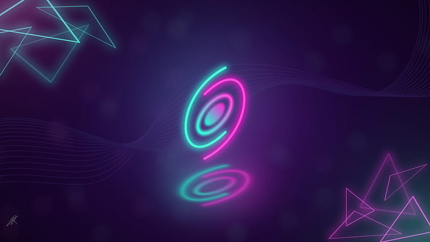 Light Pink Blue Glow Circle Lines Geometric Shapes Abstract HD wallpaper