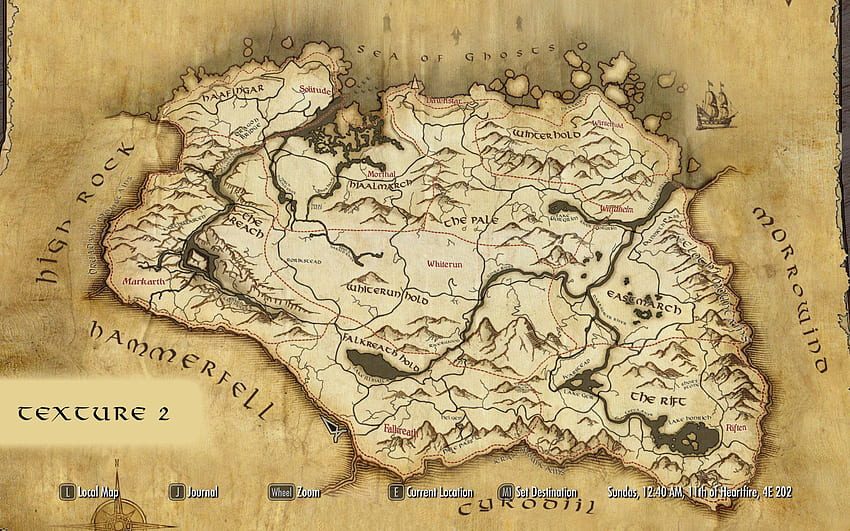Карта на Skyrim, карта на Dark Souls HD тапет