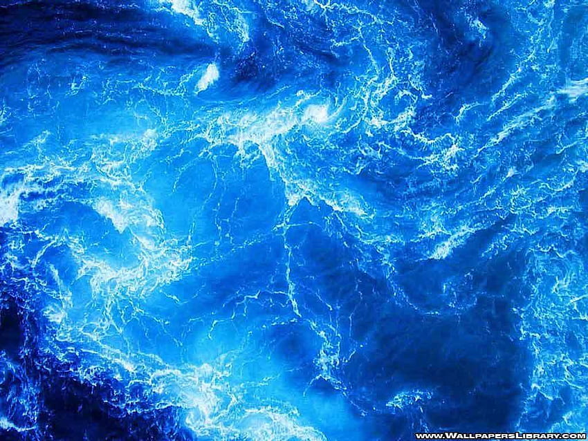 Latar Belakang Biru Neon Keren, Lautan Neon Wallpaper HD