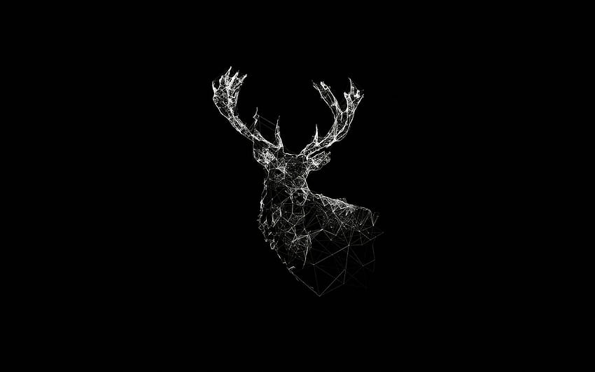 Ad29 Deer Animal Illust Dark 36, Google Pixel Tapeta HD